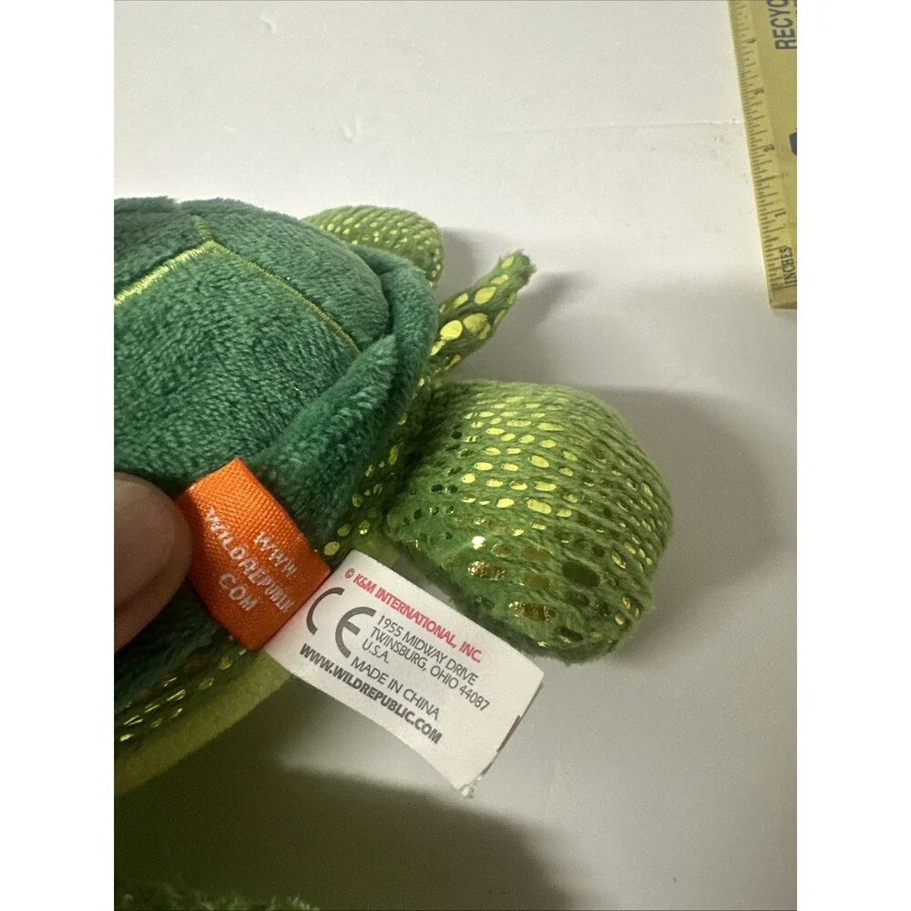 Wild Republic Sea Turtle Plush Stuffed Animal Sea Critters 7” Green- Preowned